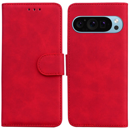 For Google Pixel 9 Pro Skin Feel Pure Color Flip Leather Phone Case(Red) by buy2fix