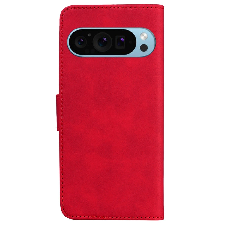 For Google Pixel 9 Pro Skin Feel Pure Color Flip Leather Phone Case(Red) by buy2fix