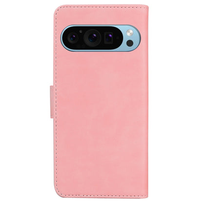 For Google Pixel 9 Pro Skin Feel Pure Color Flip Leather Phone Case(Pink) by buy2fix