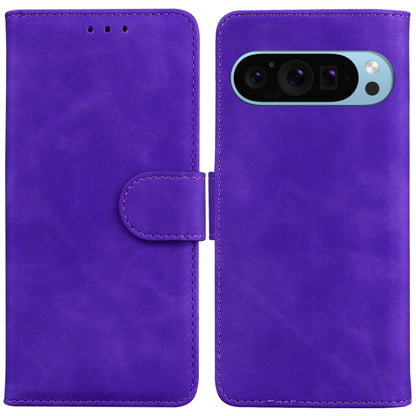 For Google Pixel 9 Skin Feel Pure Color Flip Leather Phone Case(Purple) by buy2fix