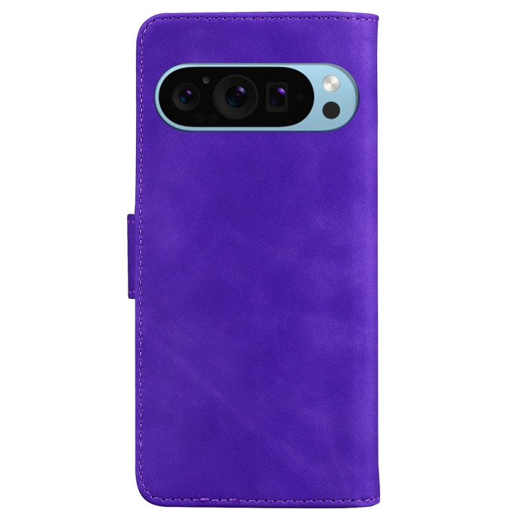 For Google Pixel 9 Skin Feel Pure Color Flip Leather Phone Case(Purple) by buy2fix