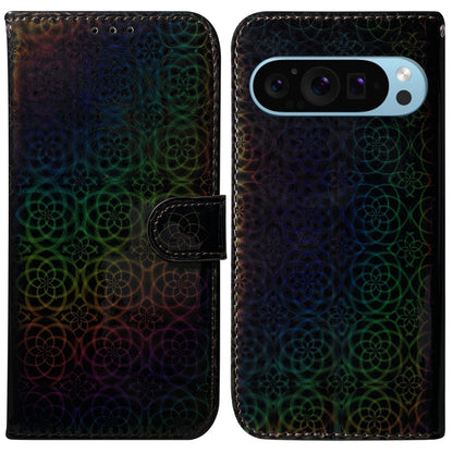 For Google Pixel 9 Pro Colorful Magnetic Buckle Leather Phone Case(Black) by buy2fix