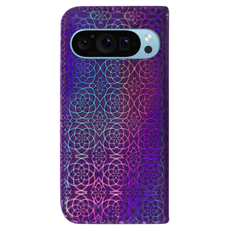 For Google Pixel 9 Colorful Magnetic Buckle Leather Phone Case(Purple) by buy2fix