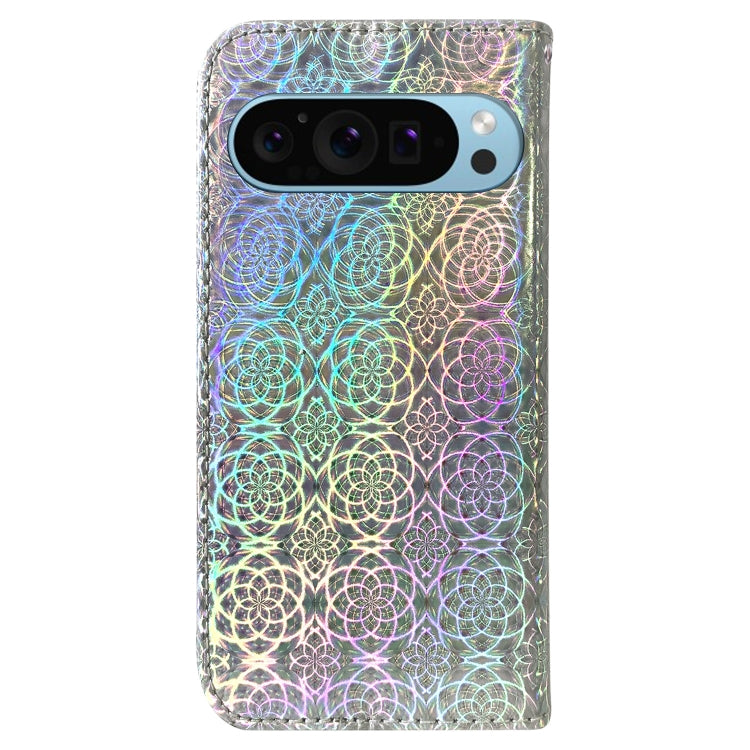 For Google Pixel 9 Colorful Magnetic Buckle Leather Phone Case(Silver) by buy2fix