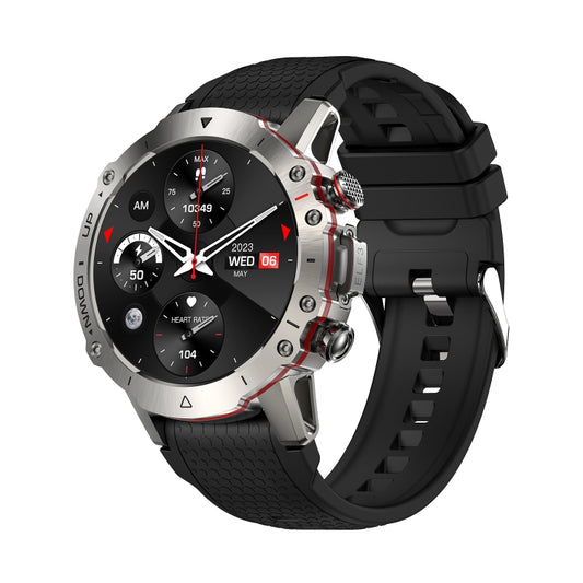 ELF3 1.39 inch TFT Round Screen Outdoor Silicone Strap Smart Watch Supports Blood Oxygen Monitoring(Silver) by buy2fix