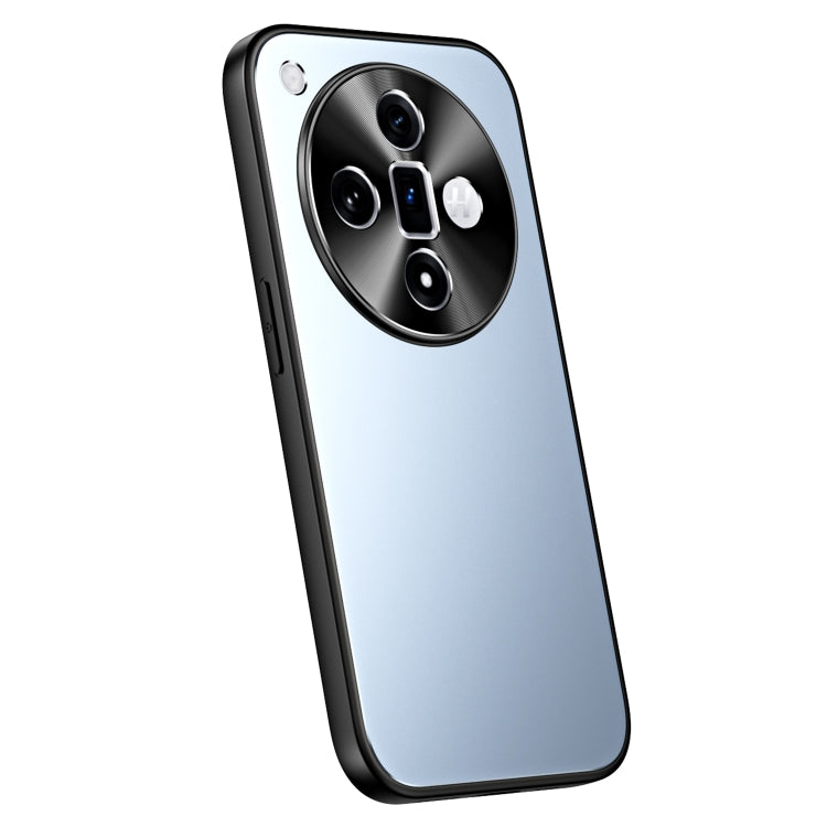 For OPPO Find X7 R-JUST RJ-61 Electroplating Frosted TPU + PC Phone Case(Blue) - OPPO Cases by R-JUST | Online Shopping UK | buy2fix