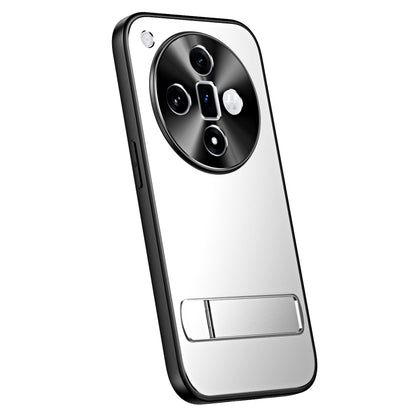 For OPPO Find X7 R-JUST RJ-61 Electroplating Frosted TPU + PC Phone Case with Holder(Silver) - OPPO Cases by R-JUST | Online Shopping UK | buy2fix