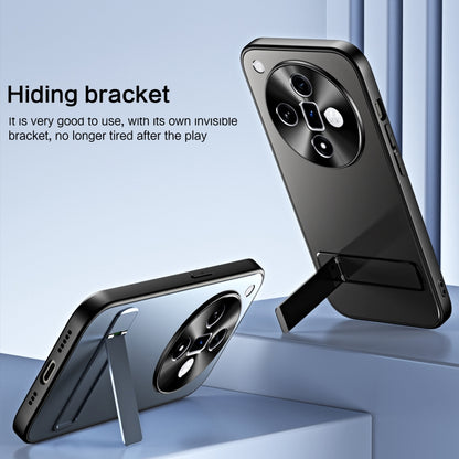 For OPPO Find X7 R-JUST RJ-61 Electroplating Frosted TPU + PC Phone Case with Holder(Silver) - OPPO Cases by R-JUST | Online Shopping UK | buy2fix