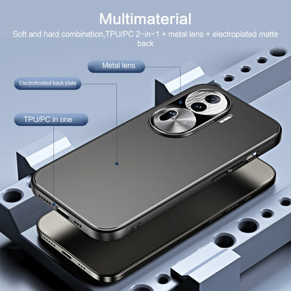 For OPPO Reno11 Global R-JUST RJ-61 Electroplating Frosted TPU + PC Phone Case with Holder(Silver) - OPPO Cases by R-JUST | Online Shopping UK | buy2fix