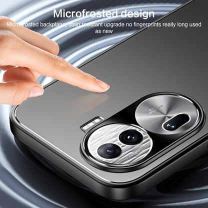 For OPPO Reno11 Global R-JUST RJ-61 Electroplating Frosted TPU + PC Phone Case with Holder(Silver) - OPPO Cases by R-JUST | Online Shopping UK | buy2fix