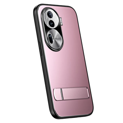 For OPPO Reno11 Global R-JUST RJ-61 Electroplating Frosted TPU + PC Phone Case with Holder(Pink) - OPPO Cases by R-JUST | Online Shopping UK | buy2fix