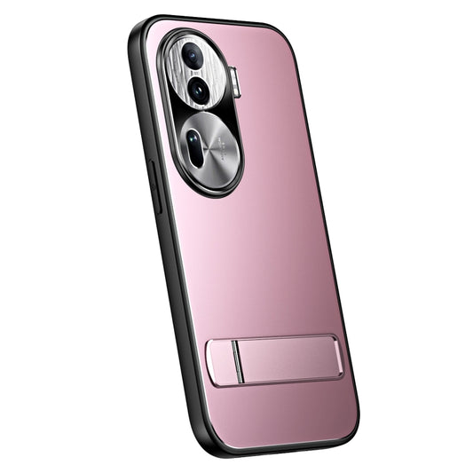 For OPPO Reno11 Global R-JUST RJ-61 Electroplating Frosted TPU + PC Phone Case with Holder(Pink) - OPPO Cases by R-JUST | Online Shopping UK | buy2fix