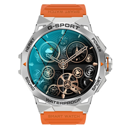 K62 1.43 inch AMOLED Round Screen Smart Watch Supports Bluetooth Calls(Silver Orange) by buy2fix