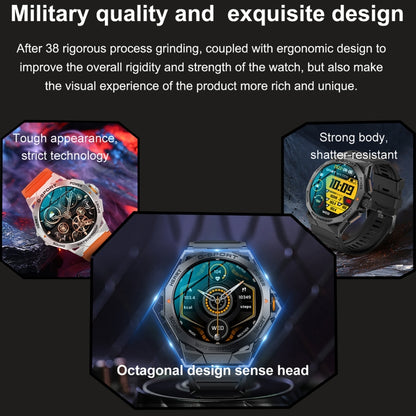 K62 1.43 inch AMOLED Round Screen Smart Watch Supports Bluetooth Calls(Silver Orange) by buy2fix