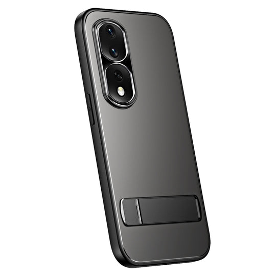 For Honor 80 Pro R-JUST RJ-61 Electroplating Frosted TPU + PC Phone Case with Holder(Grey)
