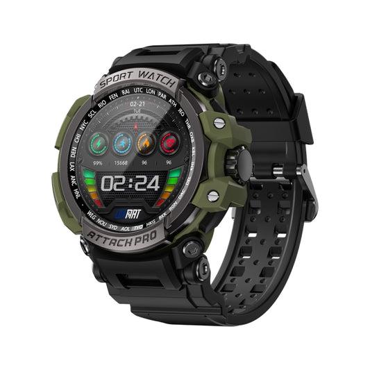 LOKMAT ATTACK Pro 1.39 inch BT5.1 Smart Sport Watch, Support Bluetooth Call / Sleep / Heart Rate / Blood Pressure Health Monitor(Black Green) by buy2fix