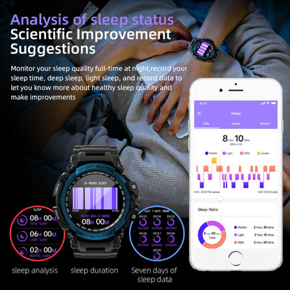 LOKMAT ATTACK Pro 1.39 inch BT5.1 Smart Sport Watch, Support Bluetooth Call / Sleep / Heart Rate / Blood Pressure Health Monitor(Blue Black) by buy2fix