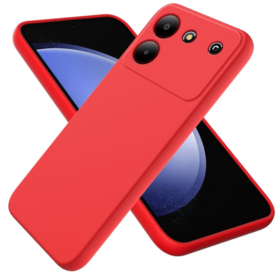 For ZTE Blade A54 Solid Color Liquid Silicone Dropproof Full Coverage Phone Case(Red)