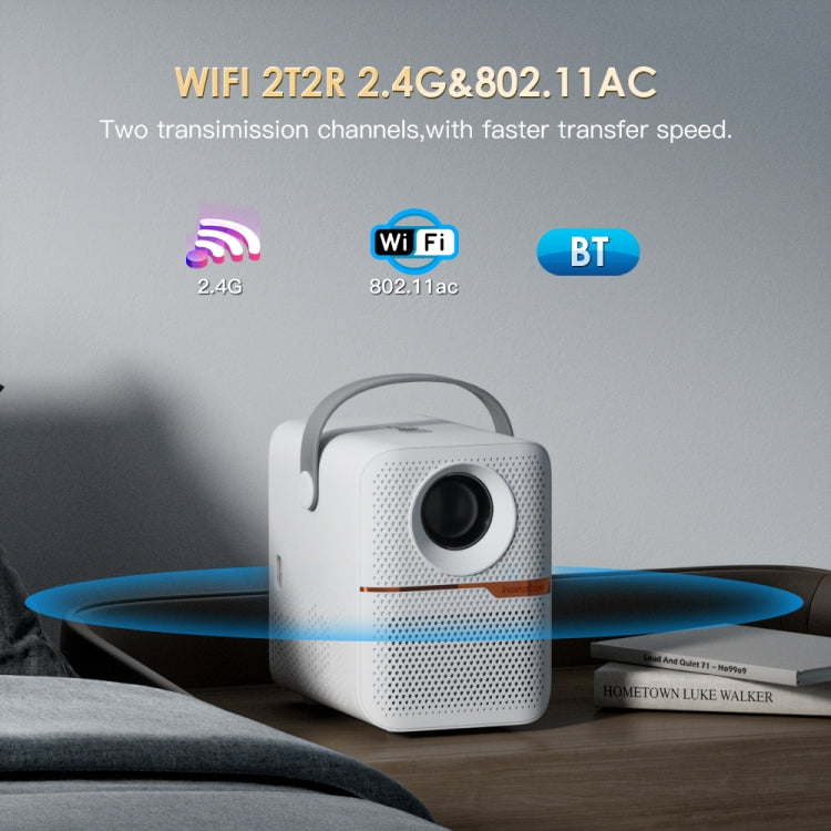 GXMO P10 Android 10 OS HD Portable WiFi Projector, Plug Type:UK Plug(White) - Mini Projector by GXMO | Online Shopping UK | buy2fix