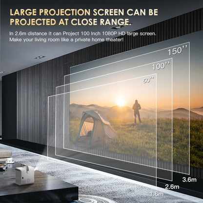 GXMO P10 Android 10 OS HD Portable WiFi Projector, Plug Type:UK Plug(White) - Mini Projector by GXMO | Online Shopping UK | buy2fix
