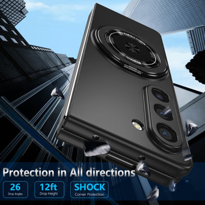 For Samsung Galaxy Z Fold4 5G 360 Degree Rotating Holder MagSafe PC Full Coverage Shockproof Phone Case(Black) by buy2fix