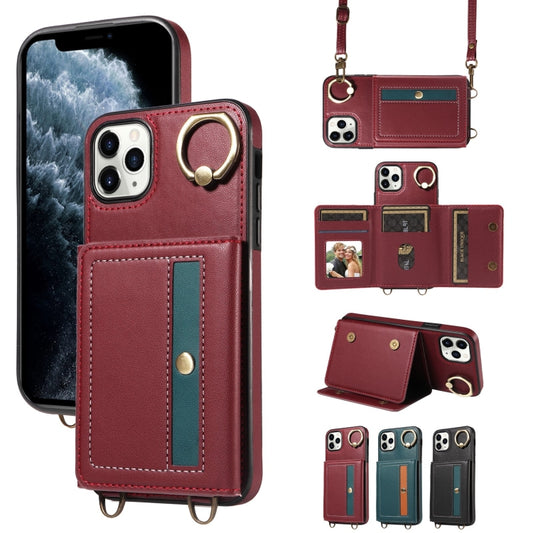 For iPhone 11 Pro Max Crossbodys Card Bag Ring Holder Leather Phone Case(Red) - iPhone 11 Pro Max Cases by buy2fix | Online Shopping UK | buy2fix