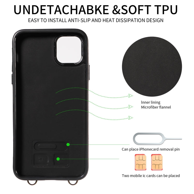 For iPhone 11 Pro Max Crossbodys Card Bag Ring Holder Leather Phone Case(Red) - iPhone 11 Pro Max Cases by buy2fix | Online Shopping UK | buy2fix