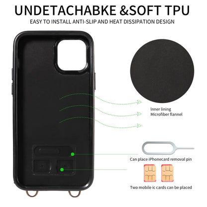 For iPhone 11 Pro Crossbodys Card Bag Ring Holder Leather Phone Case(Green) - iPhone 11 Pro Cases by buy2fix | Online Shopping UK | buy2fix