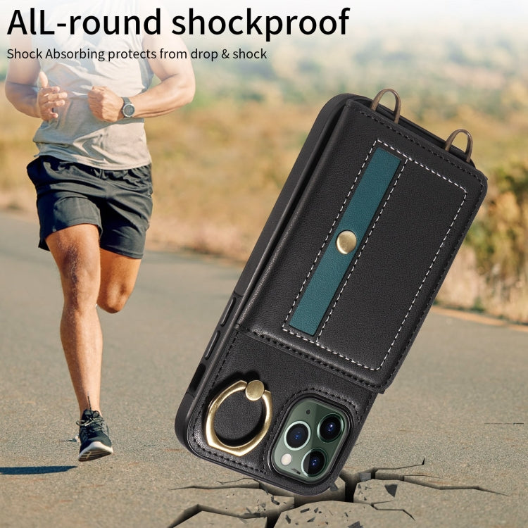 For iPhone 11 Pro Crossbodys Card Bag Ring Holder Leather Phone Case(Black) - iPhone 11 Pro Cases by buy2fix | Online Shopping UK | buy2fix