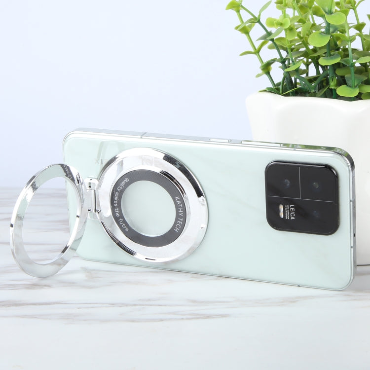 Ultra-thin Fold Plastics Phone Holder(Silver) - Ring Holder by buy2fix | Online Shopping UK | buy2fix