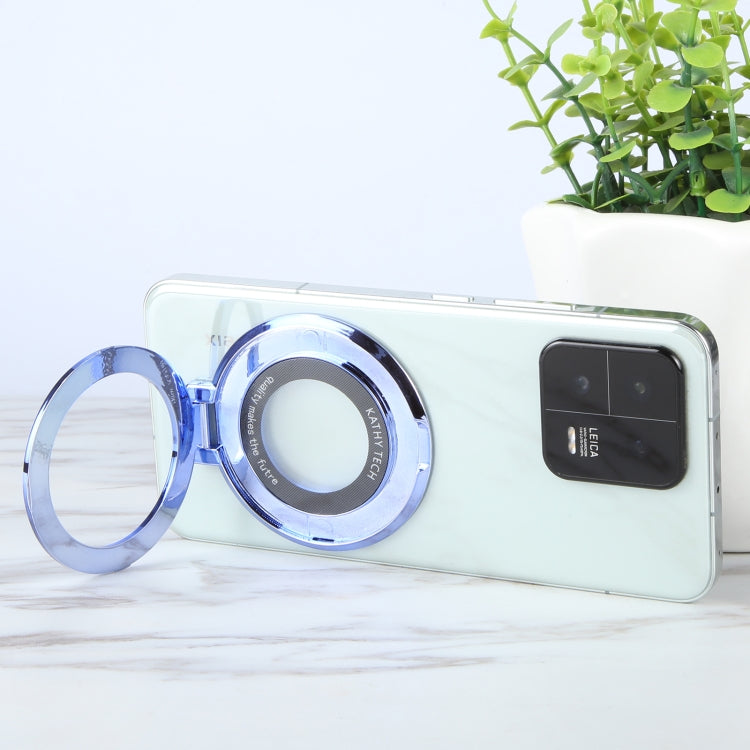 Ultra-thin Fold Plastics Phone Holder(Blue) - Ring Holder by buy2fix | Online Shopping UK | buy2fix