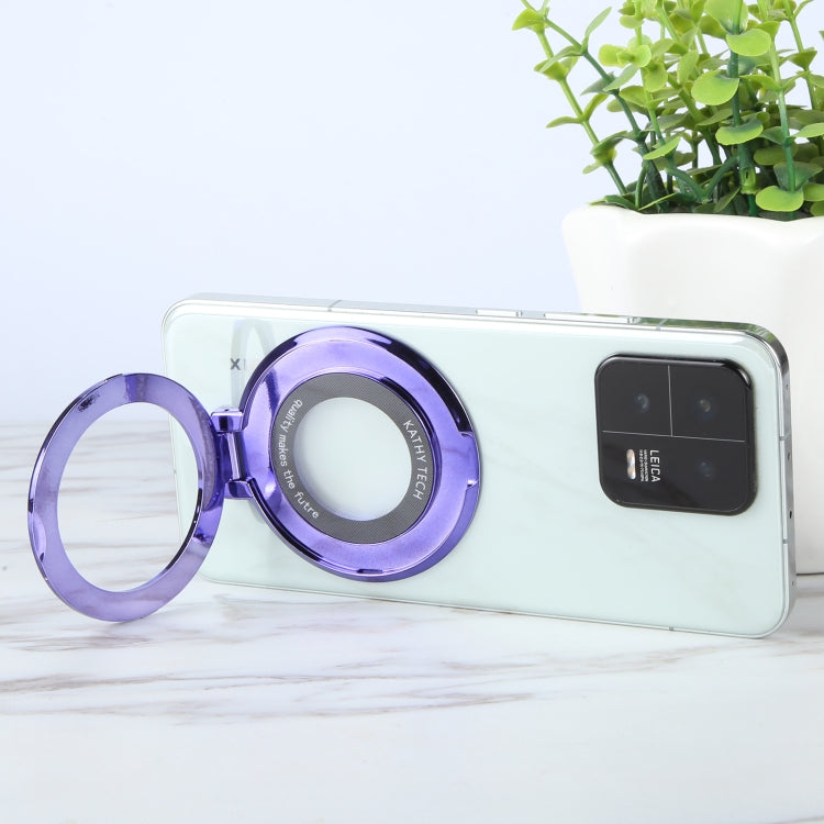 Ultra-thin Fold Plastics Phone Holder(Purple) - Ring Holder by buy2fix | Online Shopping UK | buy2fix