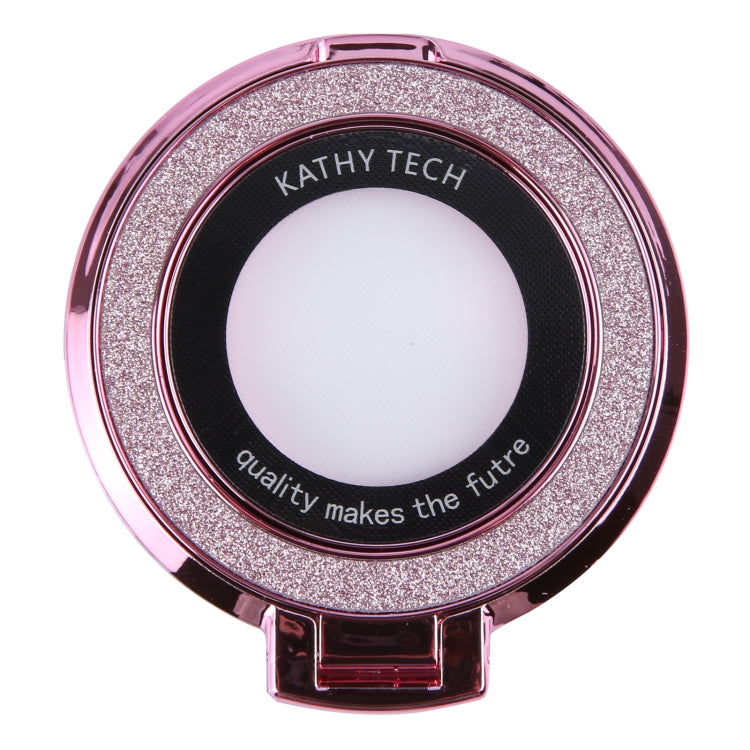 Glitter Ultra-thin Fold Plastics Phone Holder(Pink) - Ring Holder by buy2fix | Online Shopping UK | buy2fix