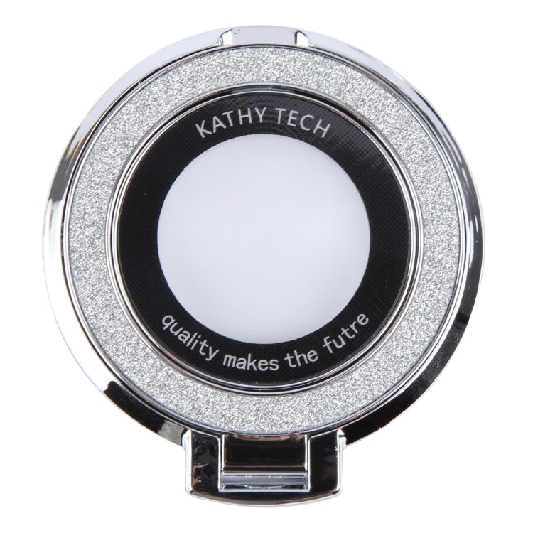 Glitter Ultra-thin Fold Plastics Phone Holder(Silver) - Ring Holder by buy2fix | Online Shopping UK | buy2fix