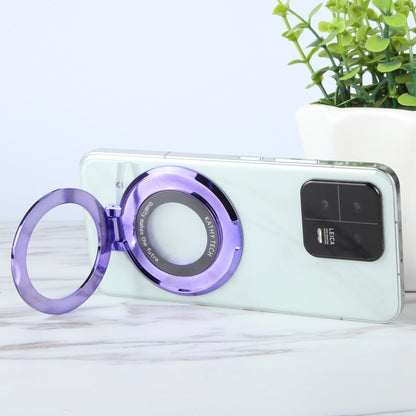 Glitter Ultra-thin Fold Plastics Phone Holder(Purple) - Ring Holder by buy2fix | Online Shopping UK | buy2fix