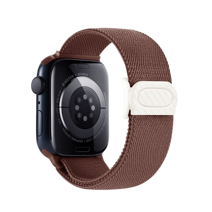 For Apple Watch Ultra 2 49mm Carbon Fiber Texture Snap Buckle Nylon Watch Band(Smoke Purple) by buy2fix