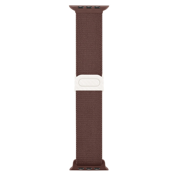 For Apple Watch Ultra 2 49mm Carbon Fiber Texture Snap Buckle Nylon Watch Band(Smoke Purple) by buy2fix