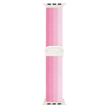 For Apple Watch Ultra 49mm Carbon Fiber Texture Snap Buckle Nylon Watch Band(Gradient Pink) by buy2fix