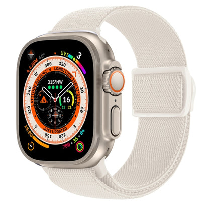 For Apple Watch Ultra 49mm Carbon Fiber Texture Snap Buckle Nylon Watch Band(Starlight) by buy2fix