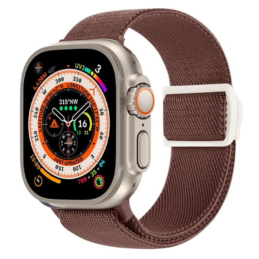 For Apple Watch Ultra 49mm Carbon Fiber Texture Snap Buckle Nylon Watch Band(Smoke Purple) by buy2fix