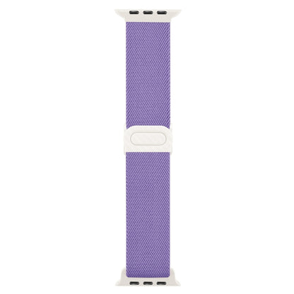 For Apple Watch Ultra 49mm Carbon Fiber Texture Snap Buckle Nylon Watch Band(Purple) by buy2fix
