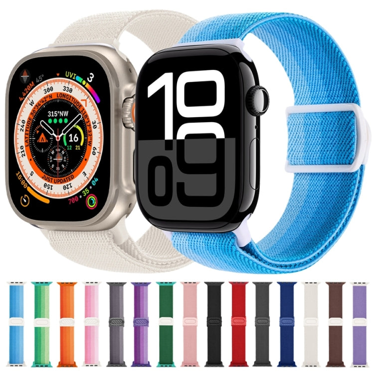 For Apple Watch Ultra 49mm Carbon Fiber Texture Snap Buckle Nylon Watch Band(Blue) by buy2fix
