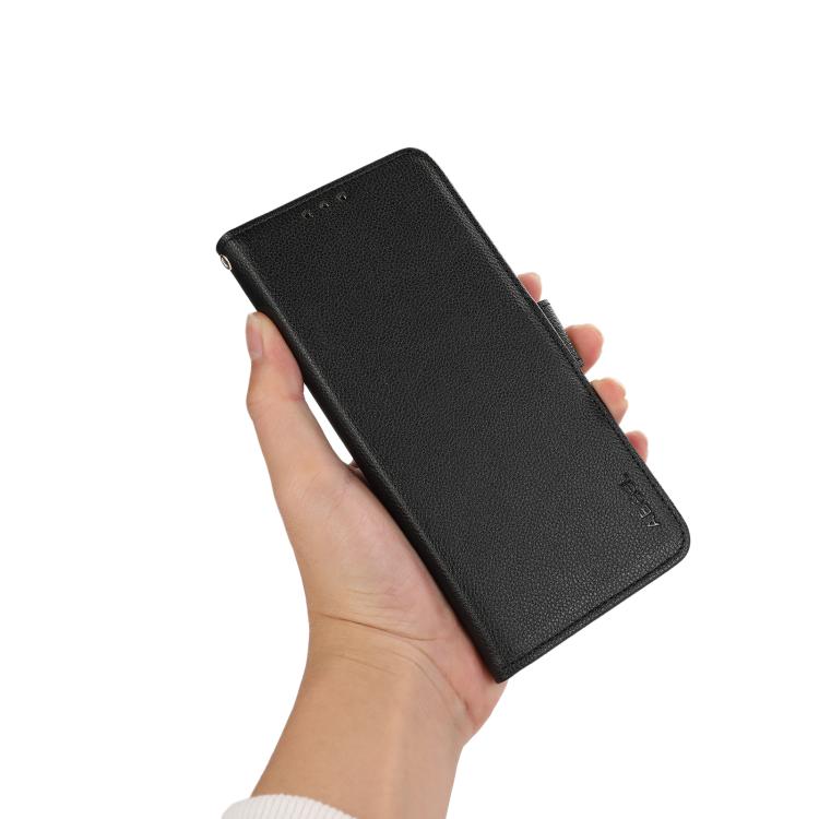 For iPhone 17 Air ABEEL Side-Magnetic Litchi Pattern Leather RFID Phone Case(Black) - iPhone 17 Air Cases by buy2fix | Online Shopping UK | buy2fix