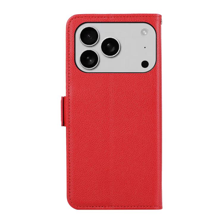 For iPhone 17 Pro Max ABEEL Side-Magnetic Litchi Pattern Leather RFID Phone Case(Red) - iPhone 17 Pro Max Cases by buy2fix | Online Shopping UK | buy2fix