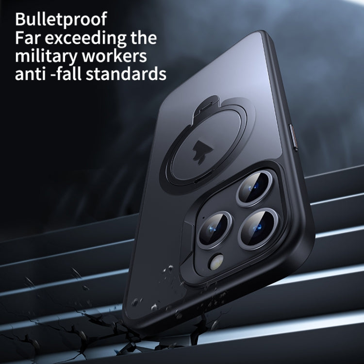 For iPhone 12 Pro Double Ring MagSafe Magnetic Holder Phone Case(Matte Grey) by buy2fix