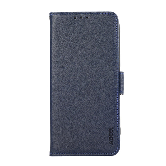For Samsung Galaxy S22 5G ABEEL Side-Magnetic Litchi Pattern Leather RFID Phone Case(Blue) - Galaxy S22 5G Cases by buy2fix | Online Shopping UK | buy2fix