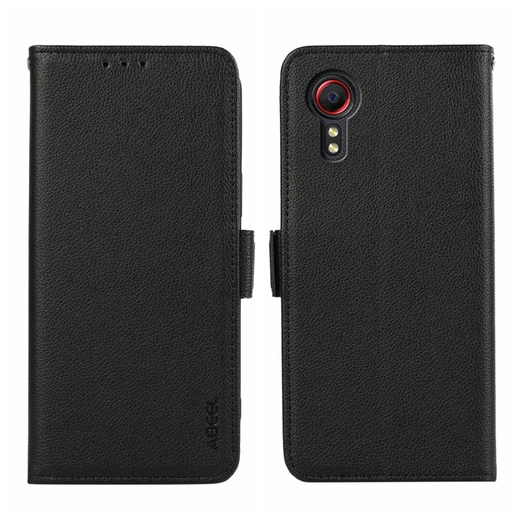 For Samsung Galaxy Xcover7 ABEEL Side-Magnetic Litchi Pattern Leather RFID Phone Case(Black) by buy2fix