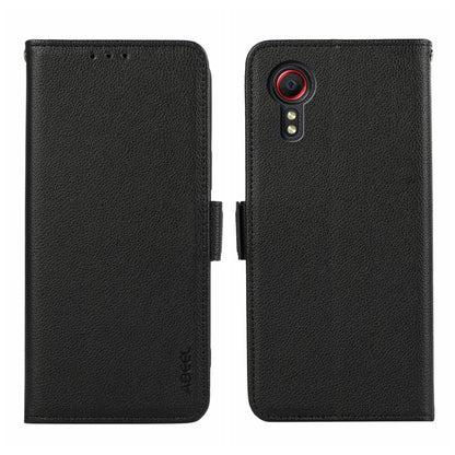 For Samsung Galaxy Xcover7 ABEEL Side-Magnetic Litchi Pattern Leather RFID Phone Case(Black) by buy2fix