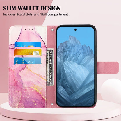 For Google Pixel 9 PT003 Marble Pattern Flip Leather Phone Case(Pink Purple Gold) by buy2fix