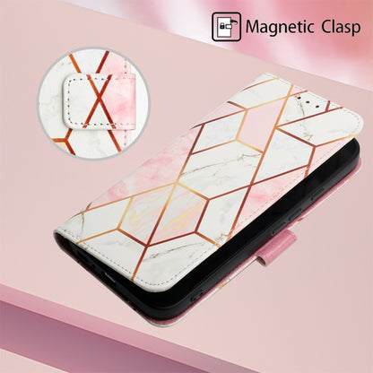 For Google Pixel 9 PT003 Marble Pattern Flip Leather Phone Case(Pink White) by buy2fix